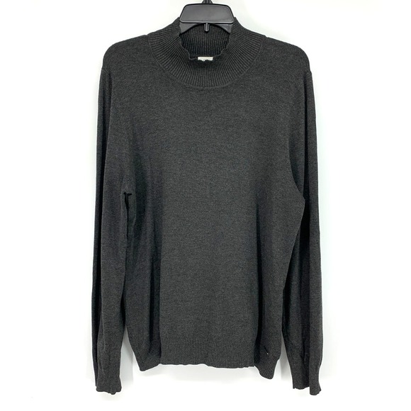 Calvin Klein Sweaters - Calvin Klein Sweater Womens Size XL Gray Ribbed Mock Neck Pullover Long Sleeve